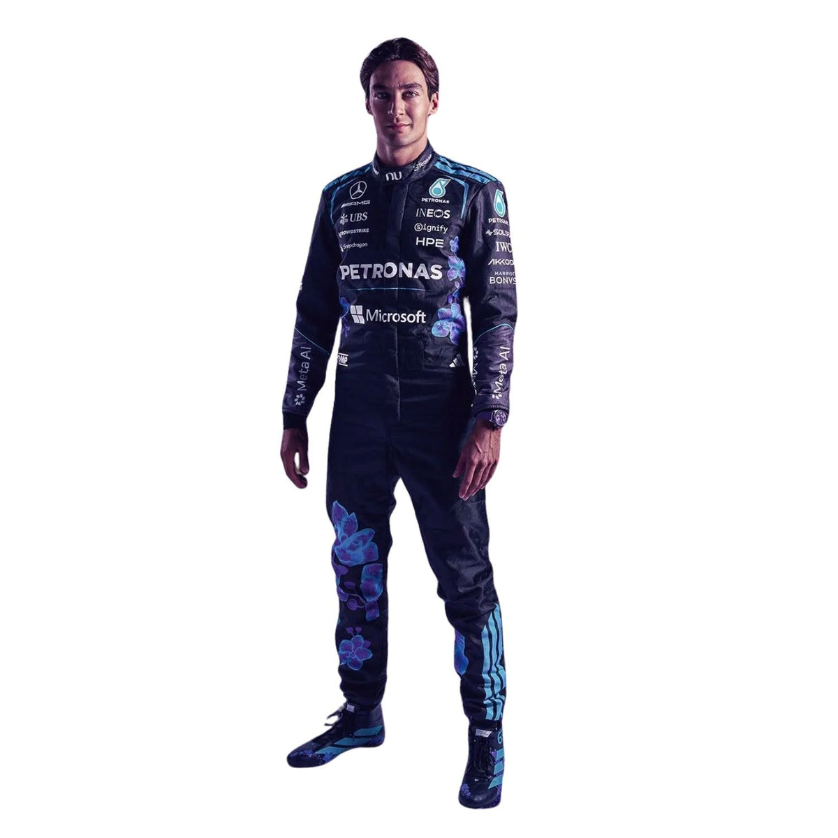 George Russell F1 Race Mercedes Singapore GP Motorsport Suit Close View