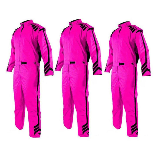Karting Race Cordura One Piece - Pink Track Suit Front View