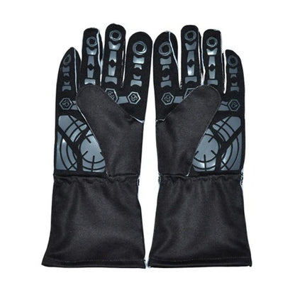 Black Lando Norris 2025 Race Gloves F1 McLaren with gray pattern Front View
