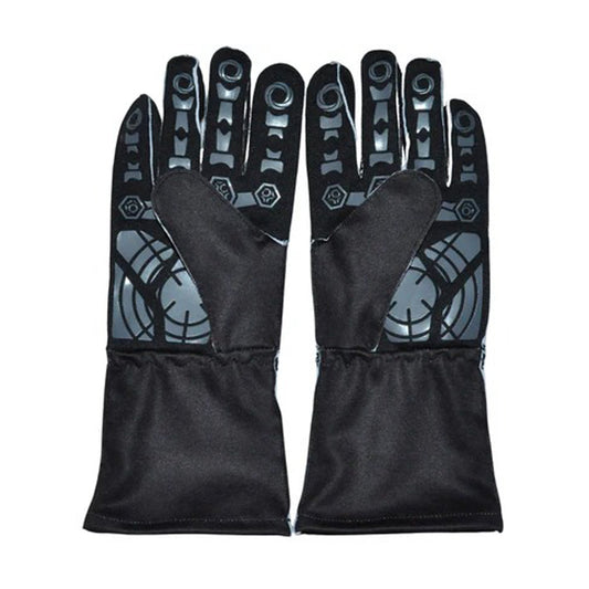 Black Lando Norris 2025 Race Gloves F1 McLaren with gray pattern Front View