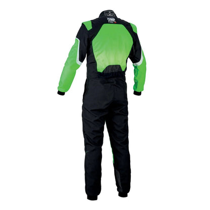 OMP KS-3 FLUO Green Go Kart Racing Suit back view