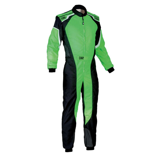 OMP KS-3 FLUO Green Go Kart Racing Track Suit Front View