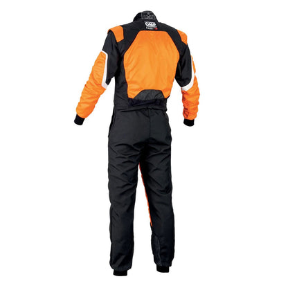 Back View Of OMP KS-3 FLUO Orange Go Kart Racing Suit