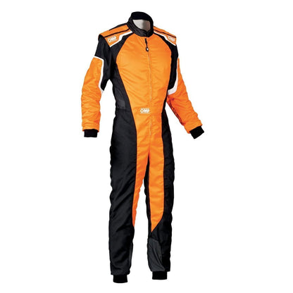 OMP KS-3 FLUO Orange Go Kart Racing Track Suit Front View
