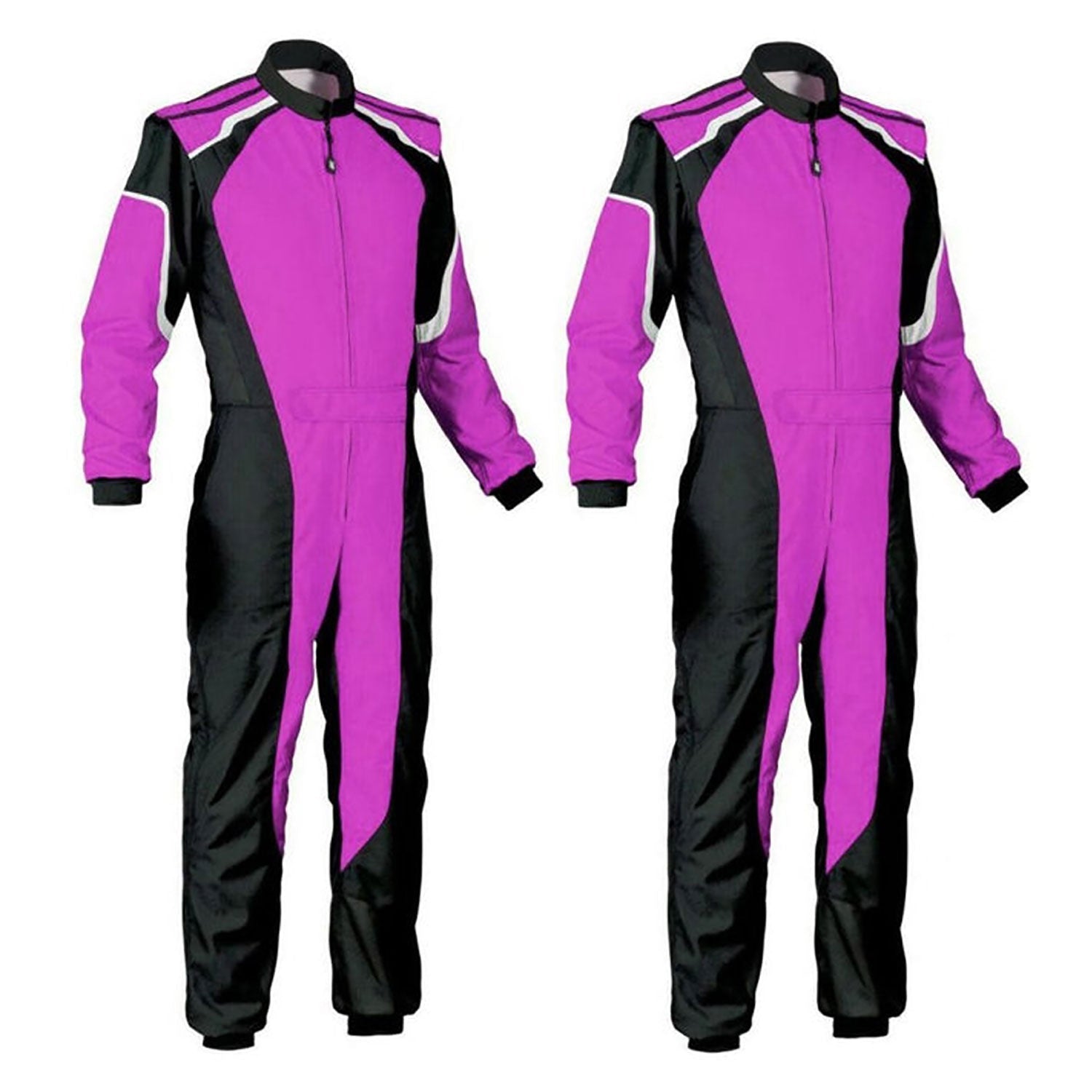 Pink Black Go-Kart Racewear Karting Costume Front View