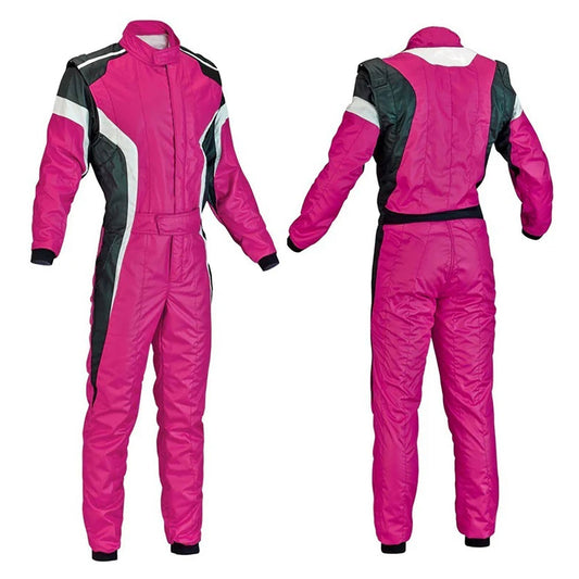 Pink Karting Race Track Suit Front View