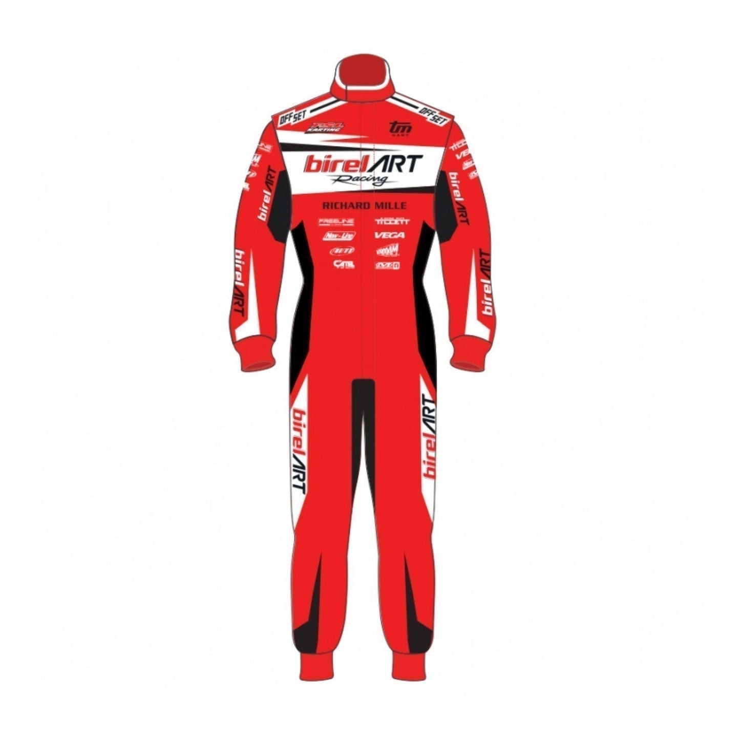 Red Birel Art Go-Kart Race Track Suit Front View