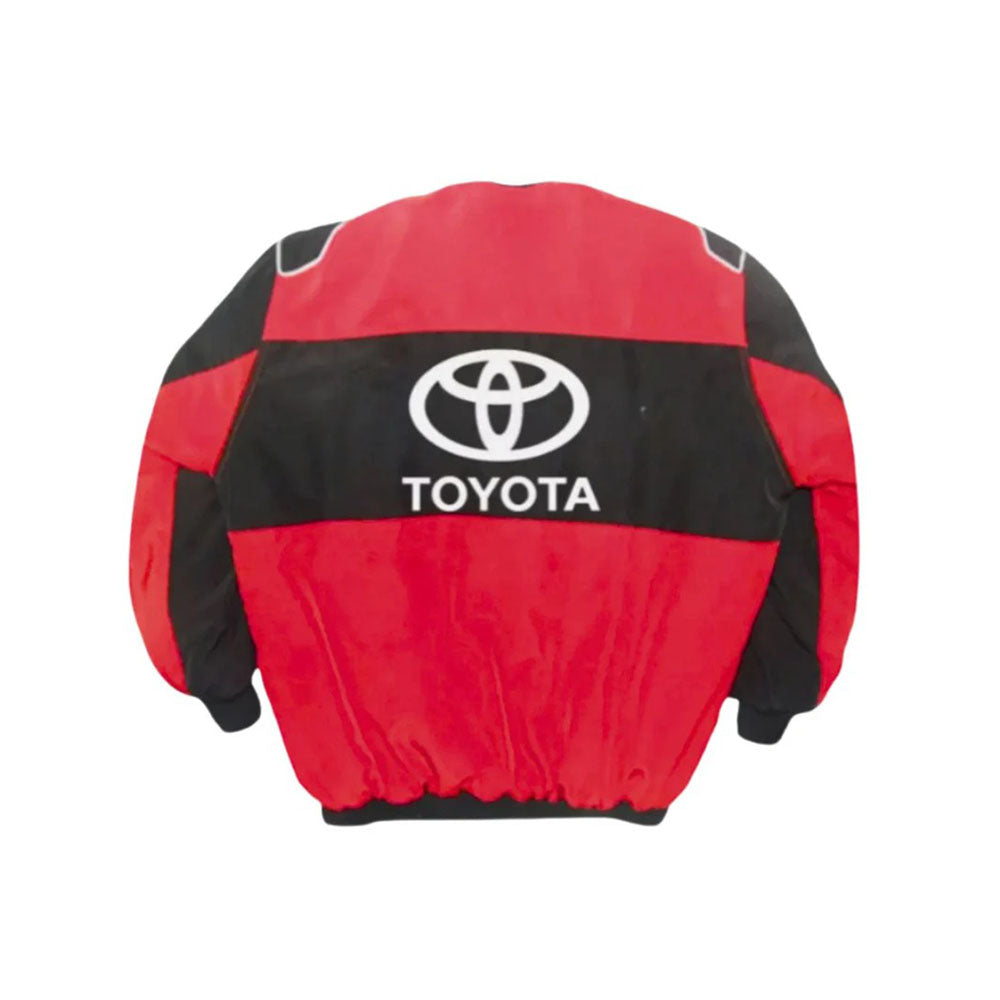 Toyota heritage motorsport jacket, with contrast panels and a classic bomber shape. A classic motorsport jacket for fans and collectors alike.