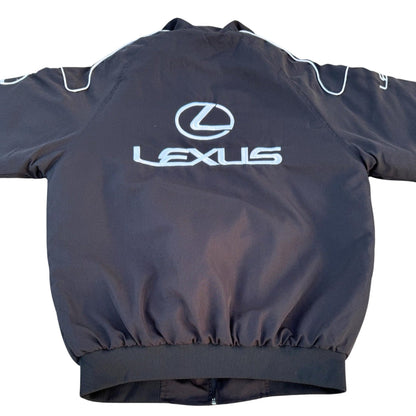 Lexus heritage motorsport jacket, with retro livery colours across the body. Old-school racing style for everyday wear.