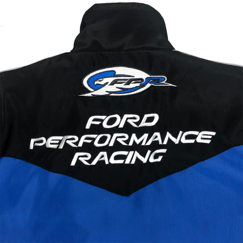 Ford heritage motorsport jacket, with contrast panels and a classic bomber shape. Old-school racing style for everyday wear.