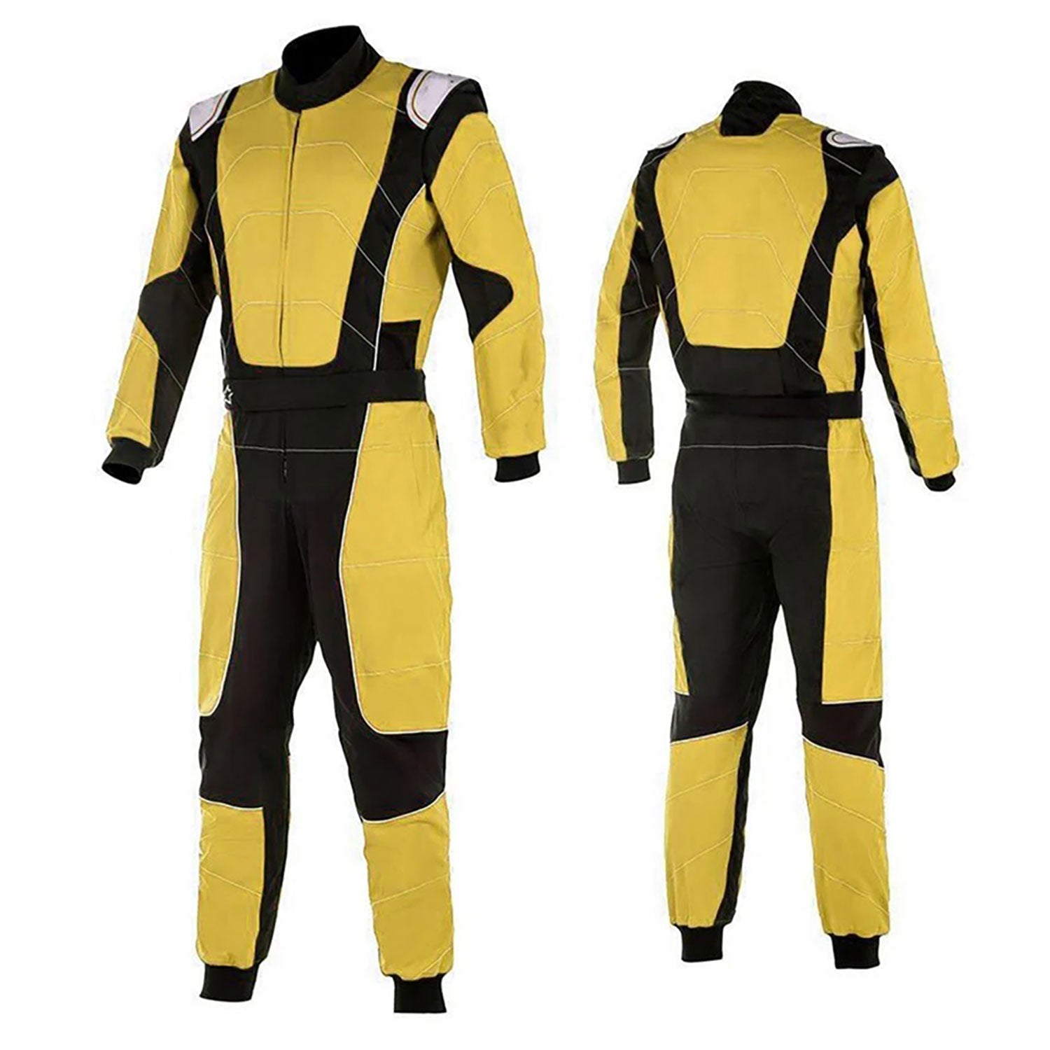 Yellow Go-Kart Car Race Karting Costume Front View