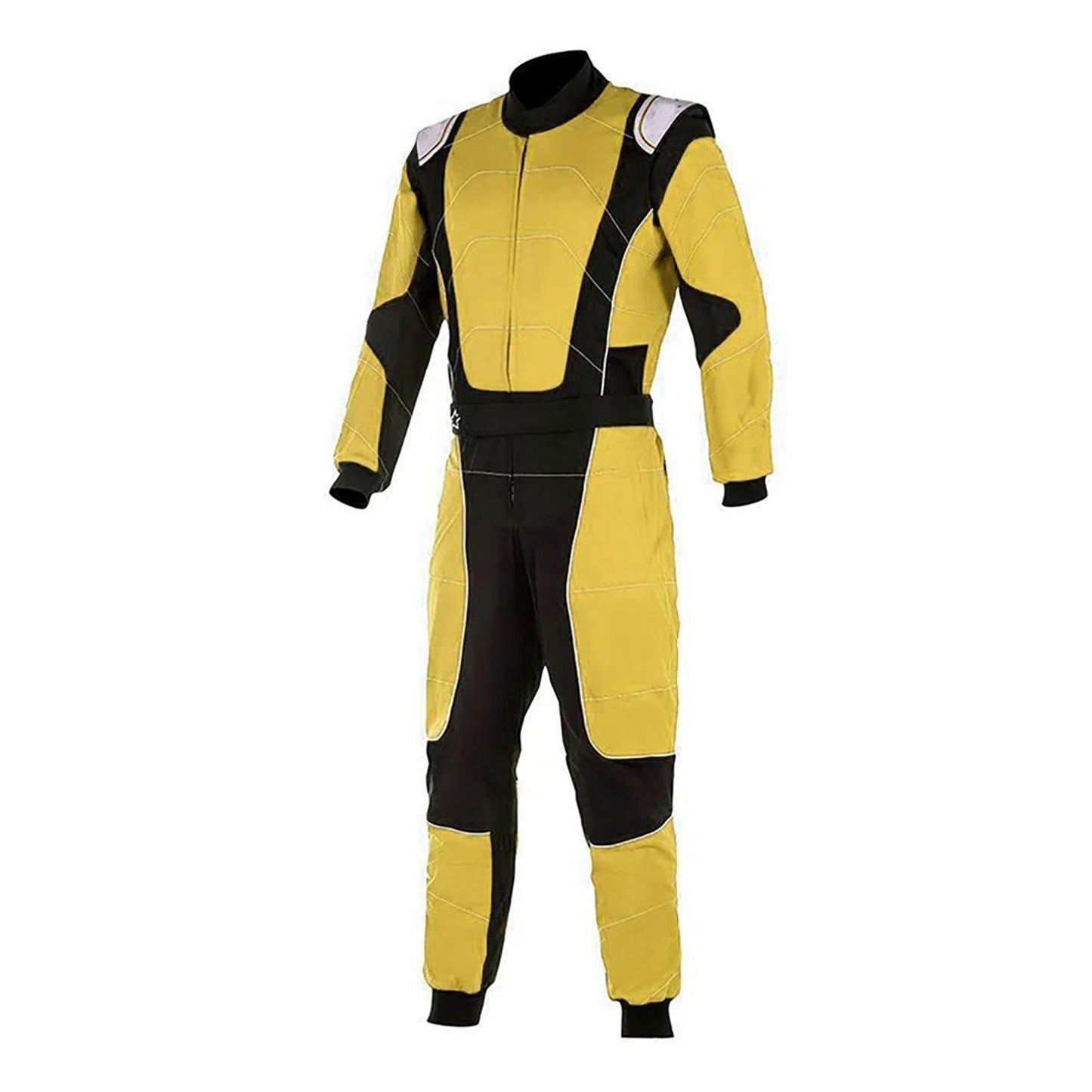 Yellow Go-Kart Car Race Track Suit Back View