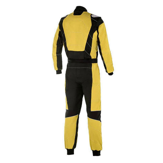 Yellow Go-Kart Car Race Karting Costume Back View