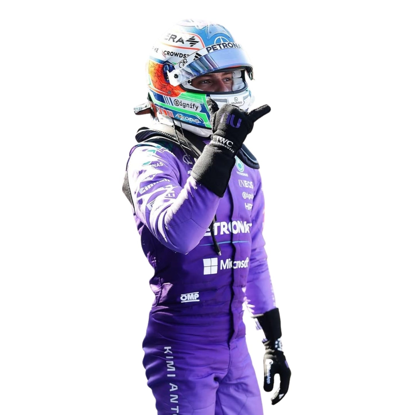 Andrea Kimi Antonelli F1 Race Mercedes Miami GP Motorsport Suit Close-Up View