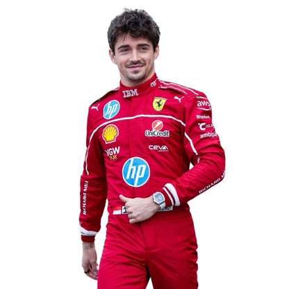 Charles Leclerc F1 Race Replica Ferrari Grand Prix Suit Side View