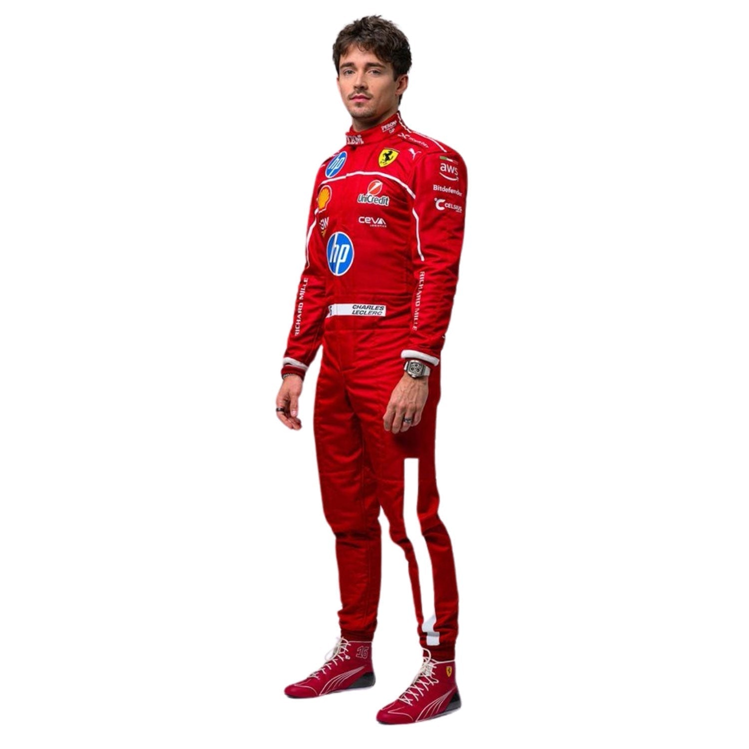 Charles Leclerc F1 Race Replica Ferrari Grand Prix Suit Full View