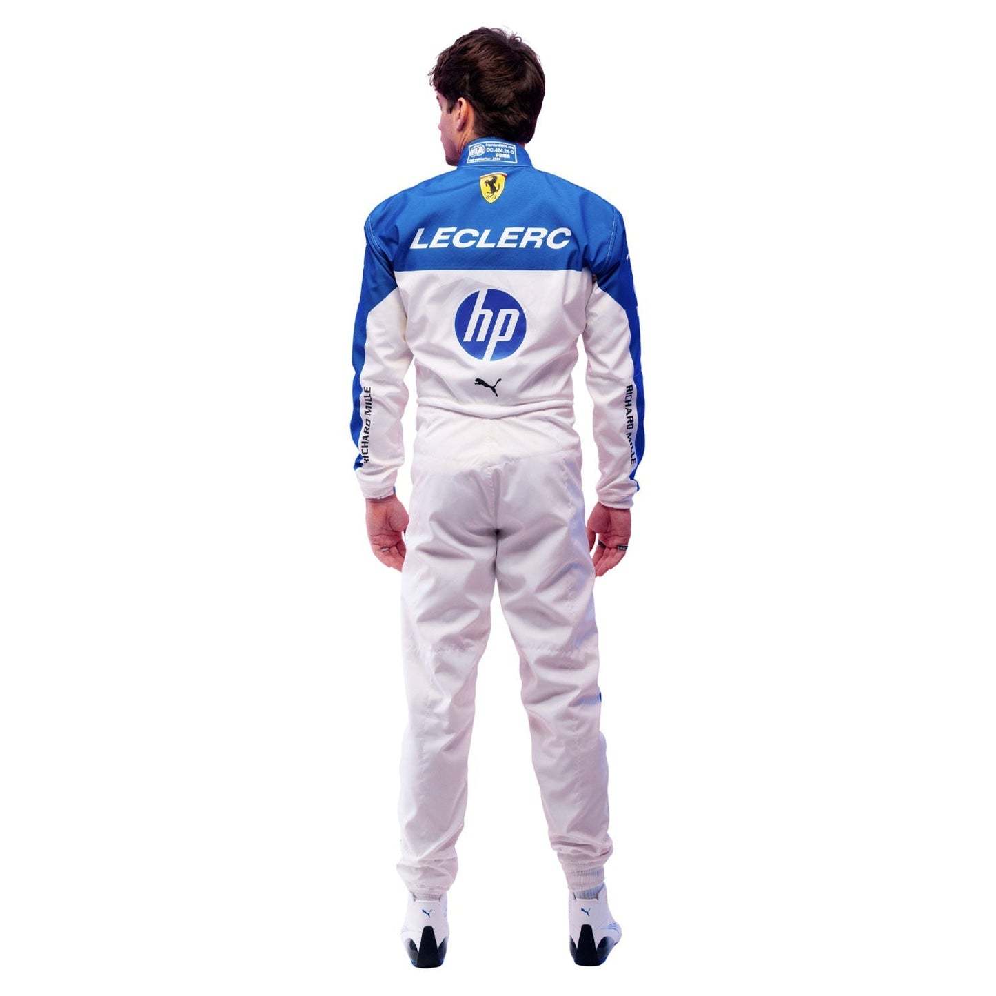 Charles Leclerc F1 Race Replica Ferrari Miami GP Driver Suit Logo Detail View