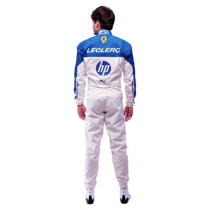 Charles Leclerc F1 Race Replica Ferrari Miami GP Driver Suit Logo Detail View