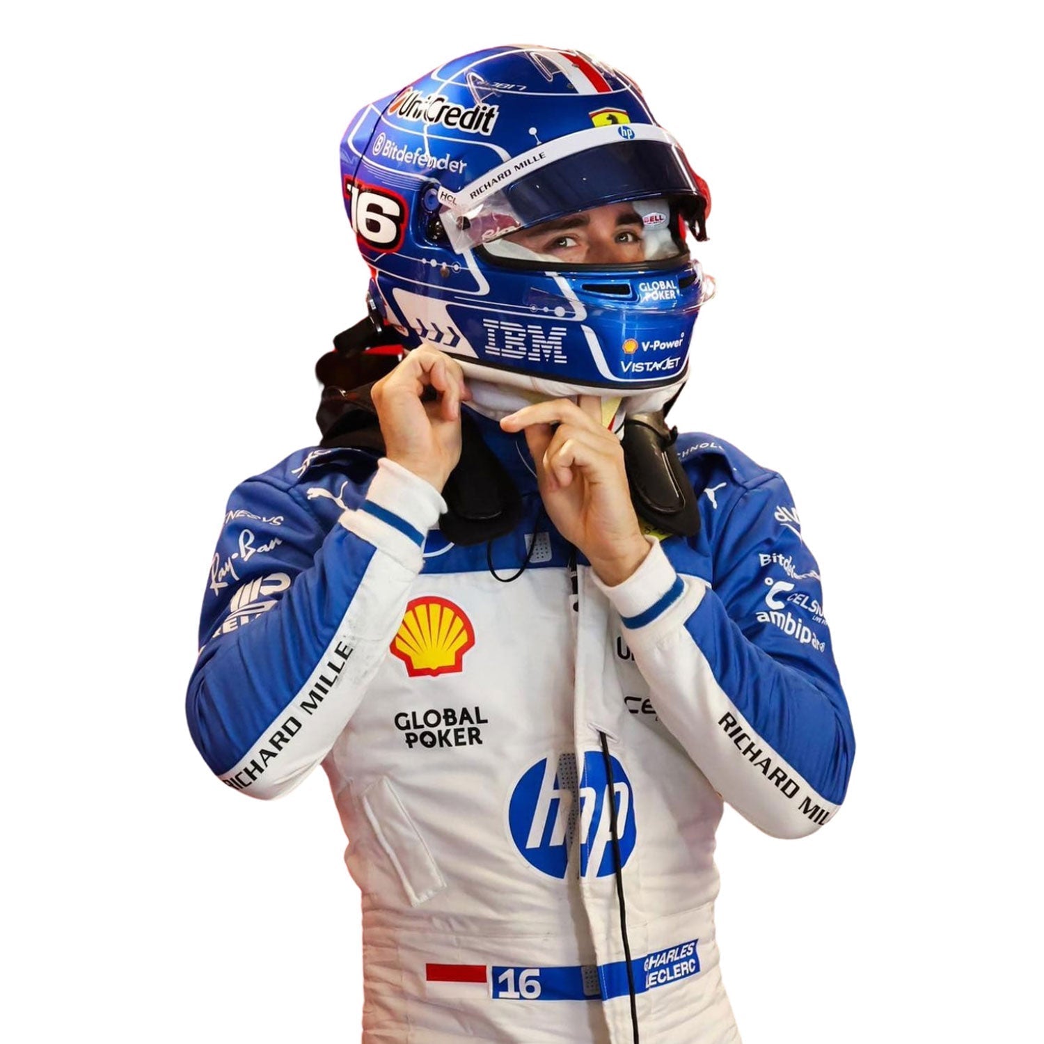 Charles Leclerc F1 Race Replica Ferrari Miami GP Motorsport Suit Detail View