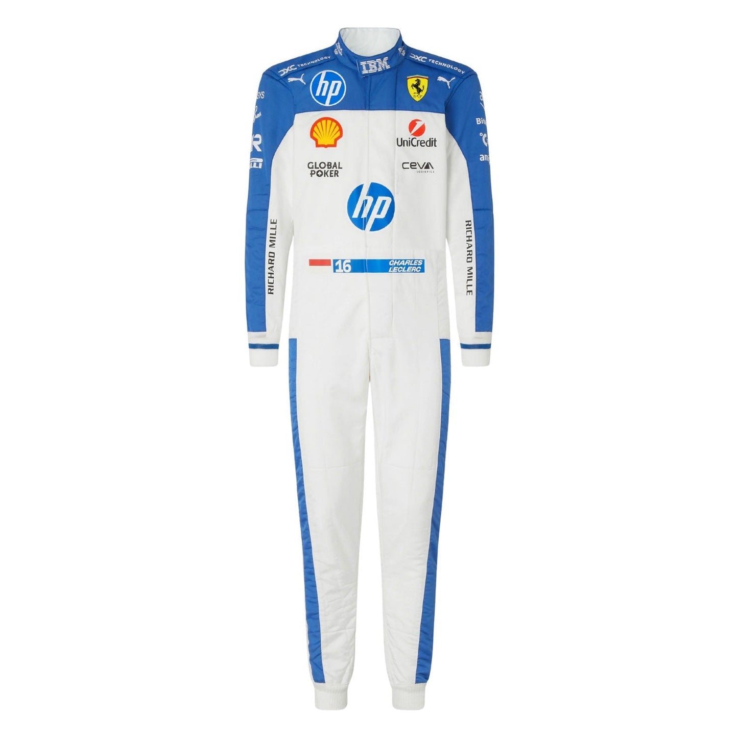 Charles Leclerc F1 Race Replica Ferrari Miami GP Driver Suit Back View