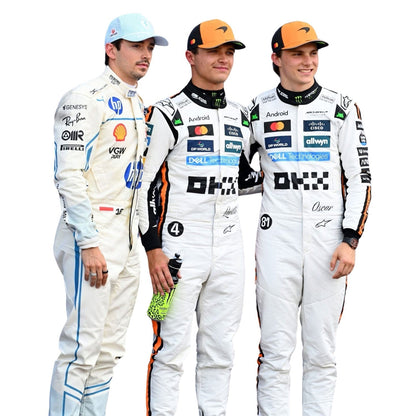 Charles Leclerc & Lando Norris & Oscar Piastri F1 Race Ferrari Monaco GP Motorsport Suit Side View
