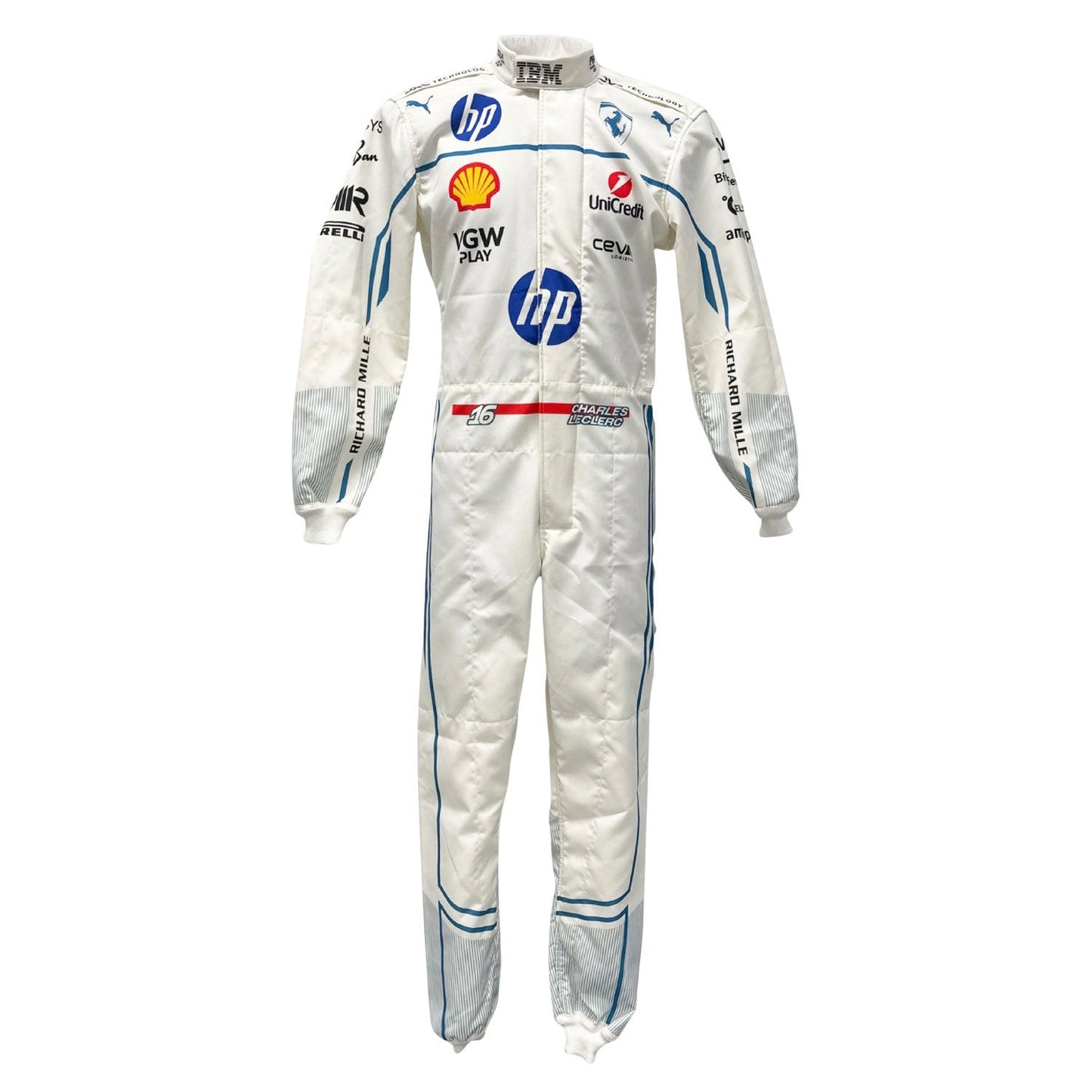 Charles Leclerc F1 Race Ferrari Monaco GP Motorsport Suit Front View