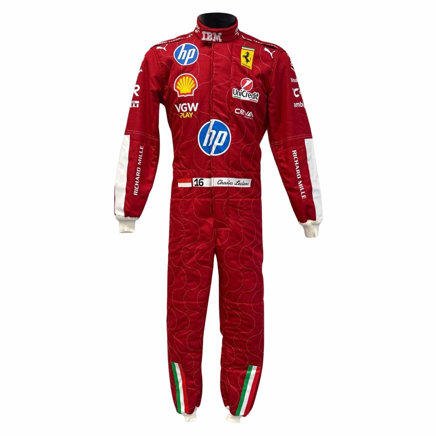Charles Leclerc F1 Race Ferrari Monza GP Grand Prix Suit Detail View