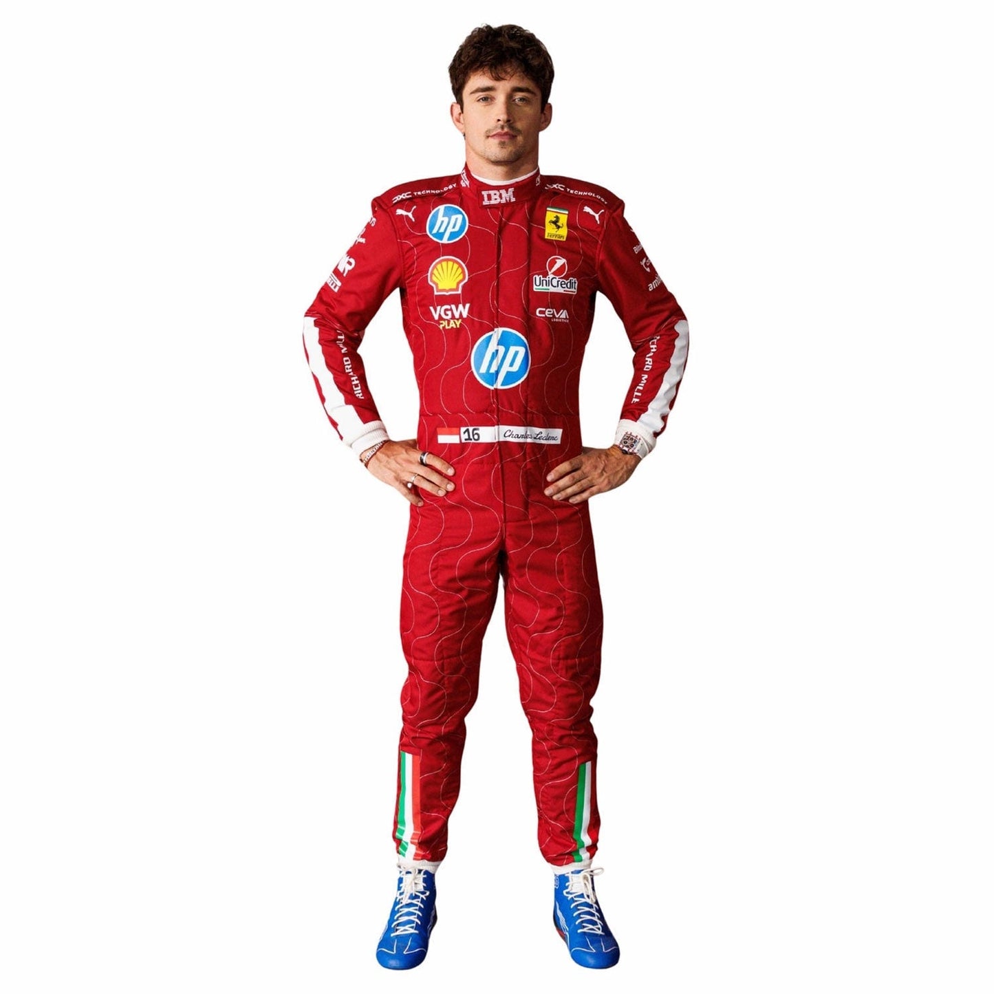 Charles Leclerc F1 Race Ferrari Monza GP Grand Prix Suit Front View