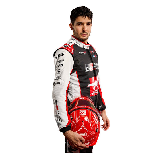 Esteban Ocon F1 Race Haas Motorsport Suit Back View
