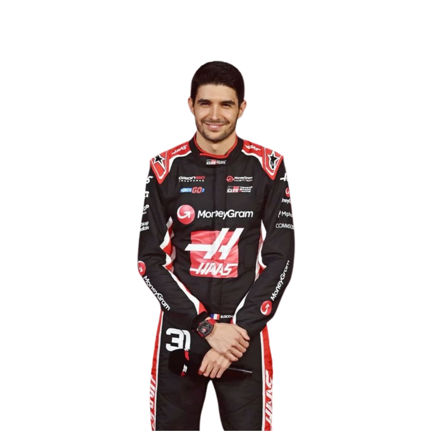 Esteban Ocon F1 Race Replica Haas Motorsport Suit Detail View