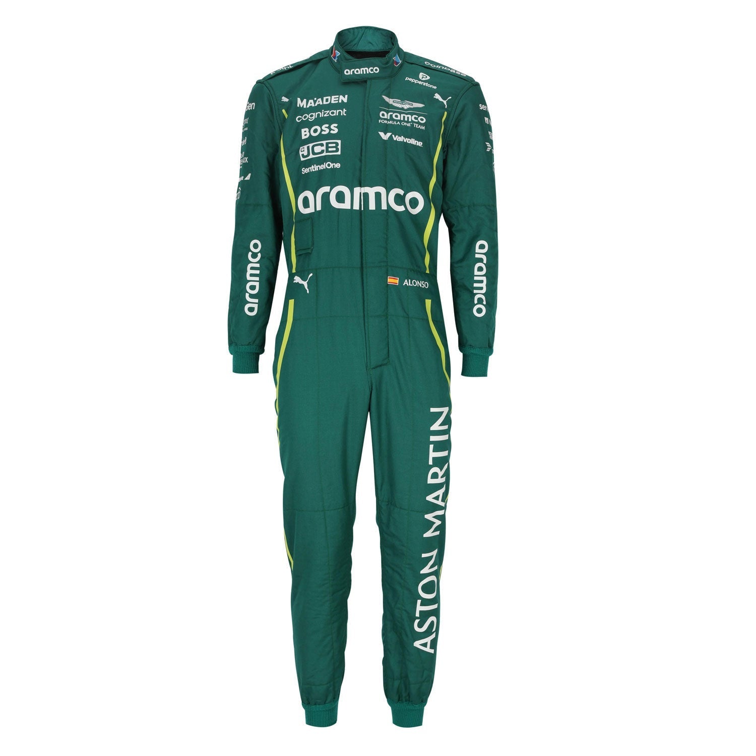 Fernando Alonso F1 Race Aston Martin Motorsport Suit Detail View