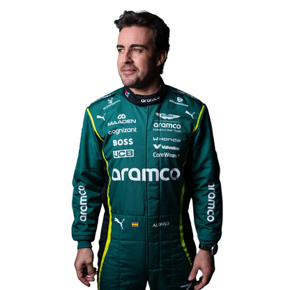 Fernando Alonso F1 Race Replica Aston Martin Grand Prix Suit Close View