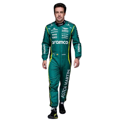 Fernando Alonso F1 Race Replica Aston Martin Grand Prix Suit Front View