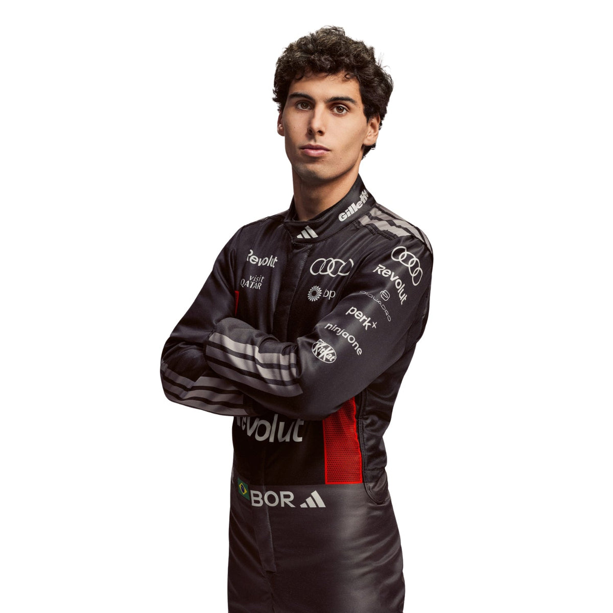 Gabriel Bortoleto F1 Race Audi Motorsport Suit Close View