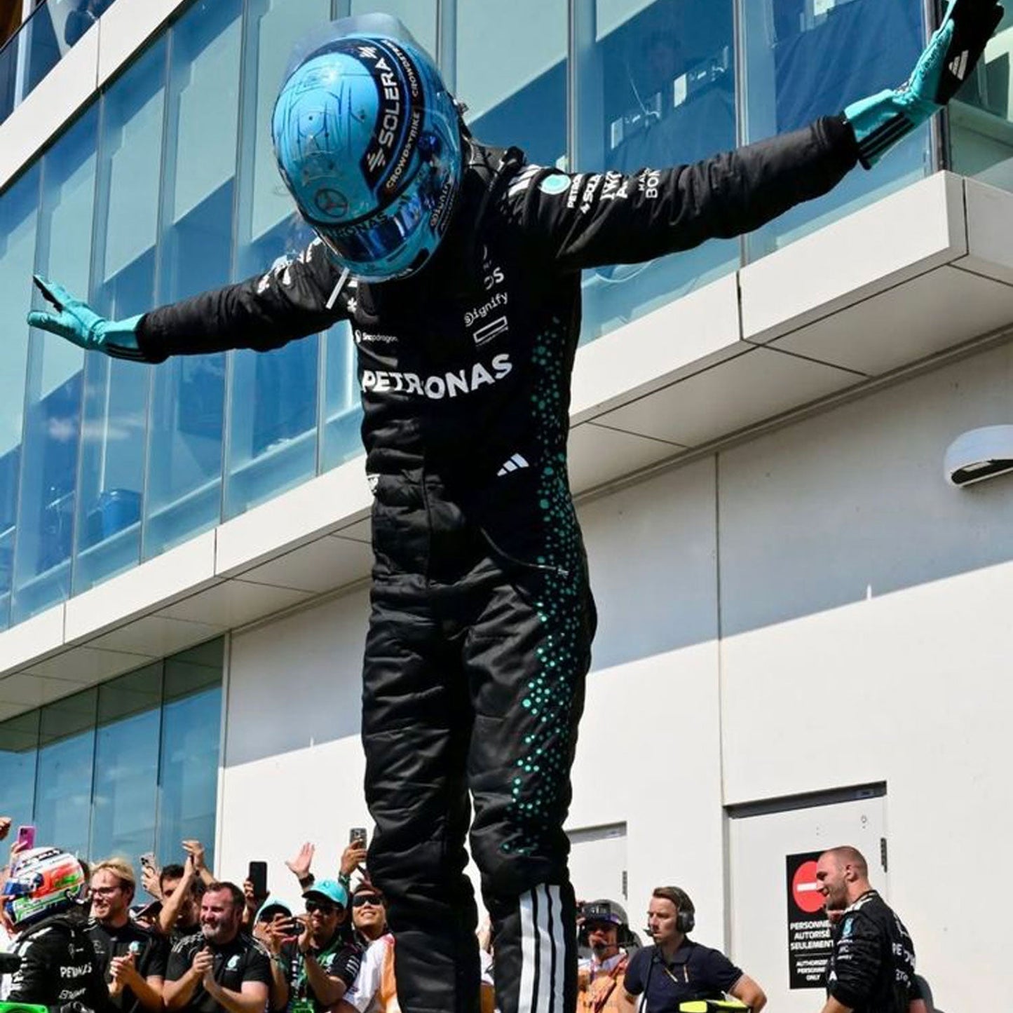 George Russell F1 Race Replica Mercedes Motorsport Suit Full View
