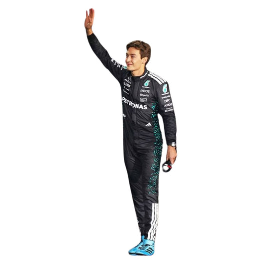 George Russell F1 Race Replica Mercedes Driver Suit Left View