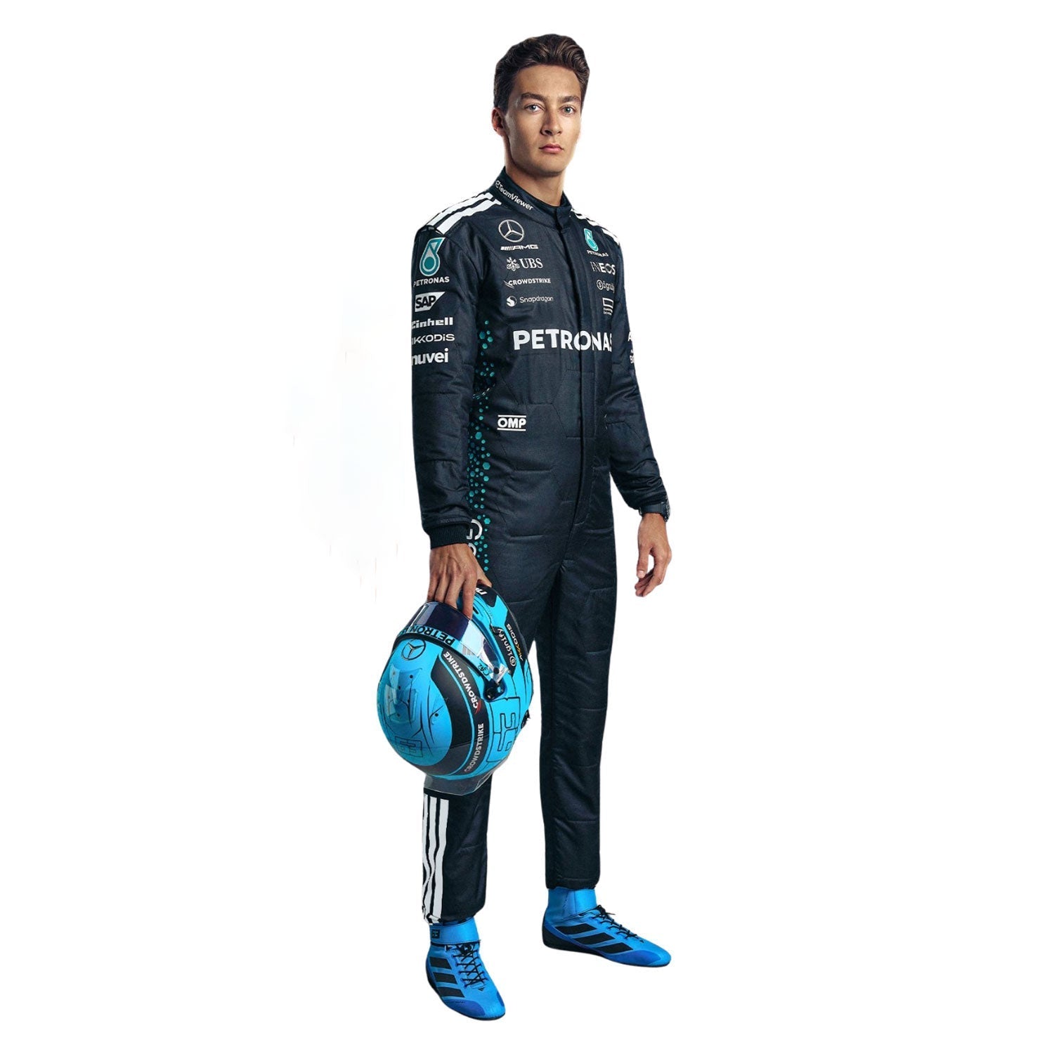 George Russell F1 Race Replica Mercedes Driver Suit Front View