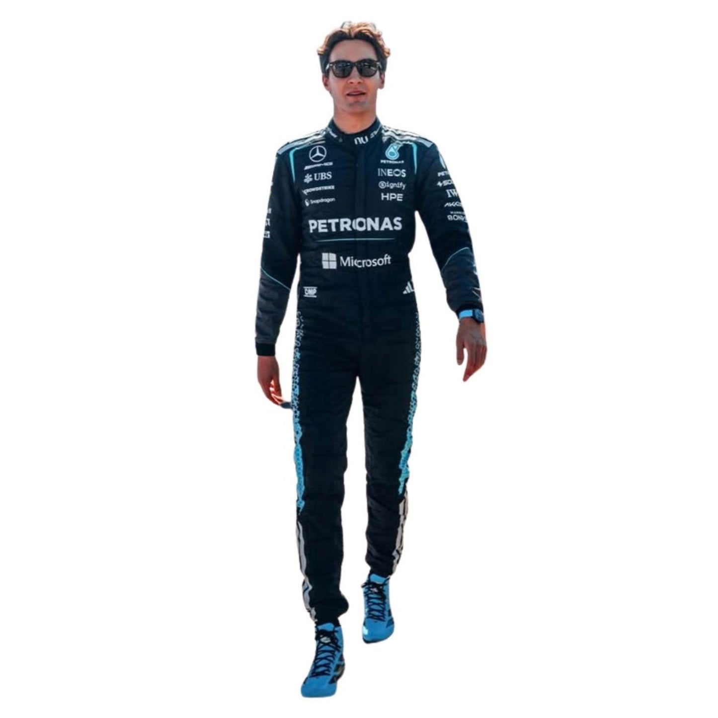 George Russell F1 Race Mercedes Motorsport Suit Action Shot