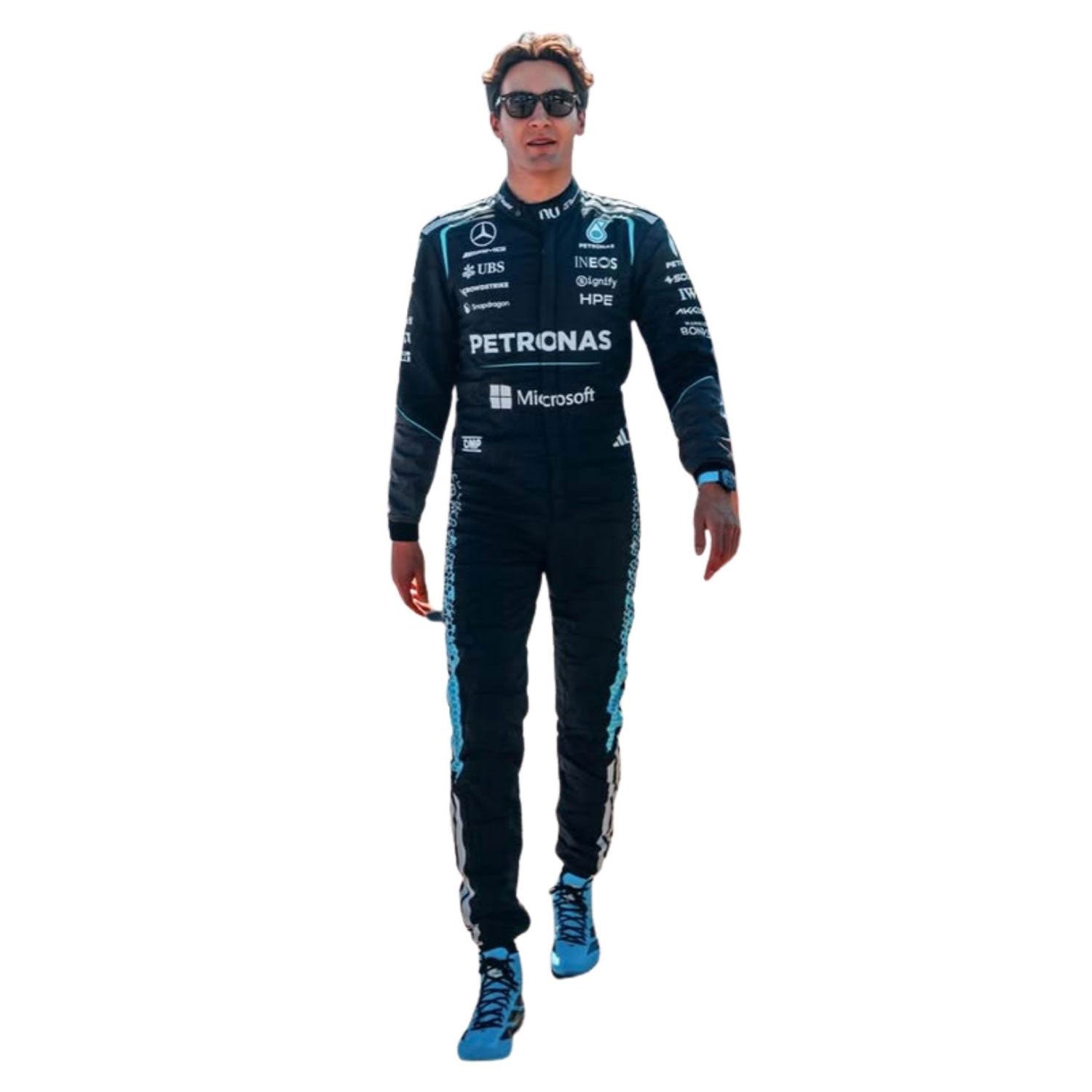 George Russell F1 Race Mercedes Motorsport Suit Action Shot