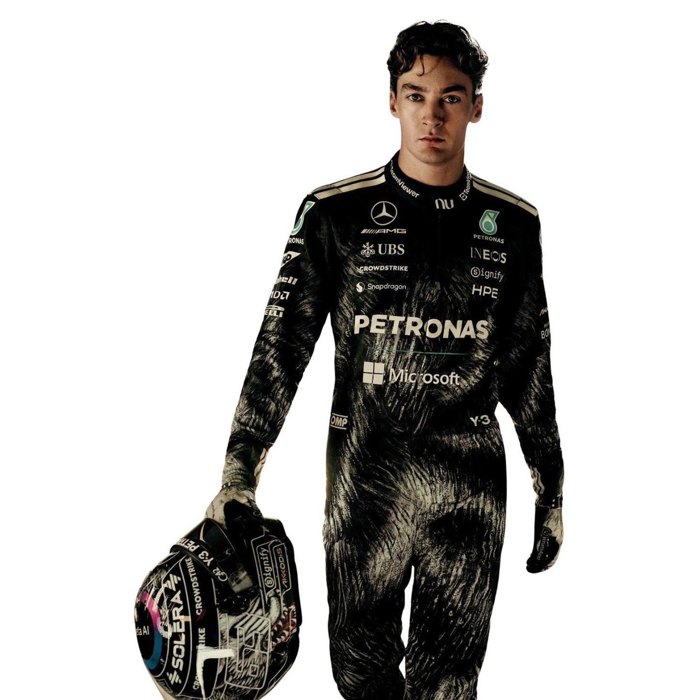 George Russell F1 Race Mercedes Japanese GP Driver Suit Full View