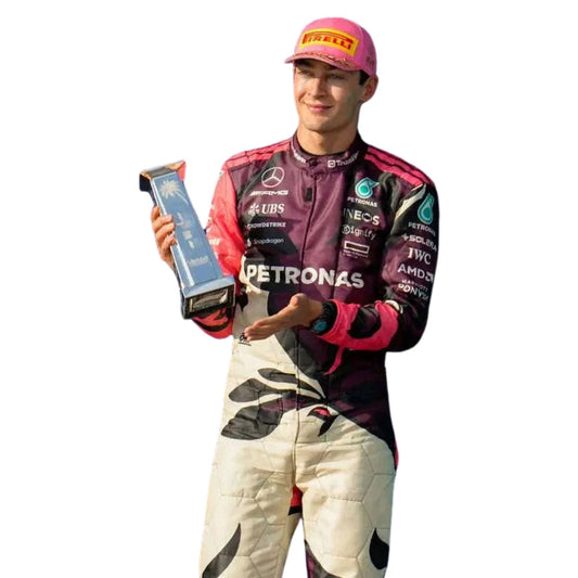 George Russell F1 Race Replica Mercedes Miami GP Grand Prix Suit Close View