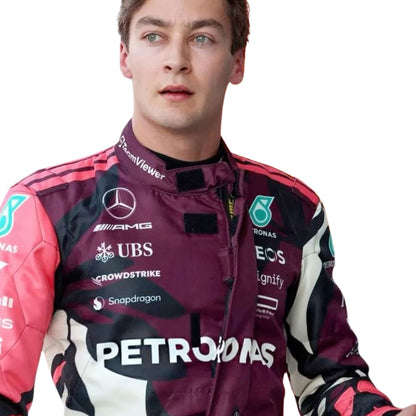 George Russell F1 Race Replica Mercedes Miami GP Grand Prix Suit Close View