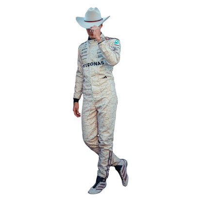 George Russell F1 Race Replica Mercedes USA Austin GP Motorsport Suit Detail View