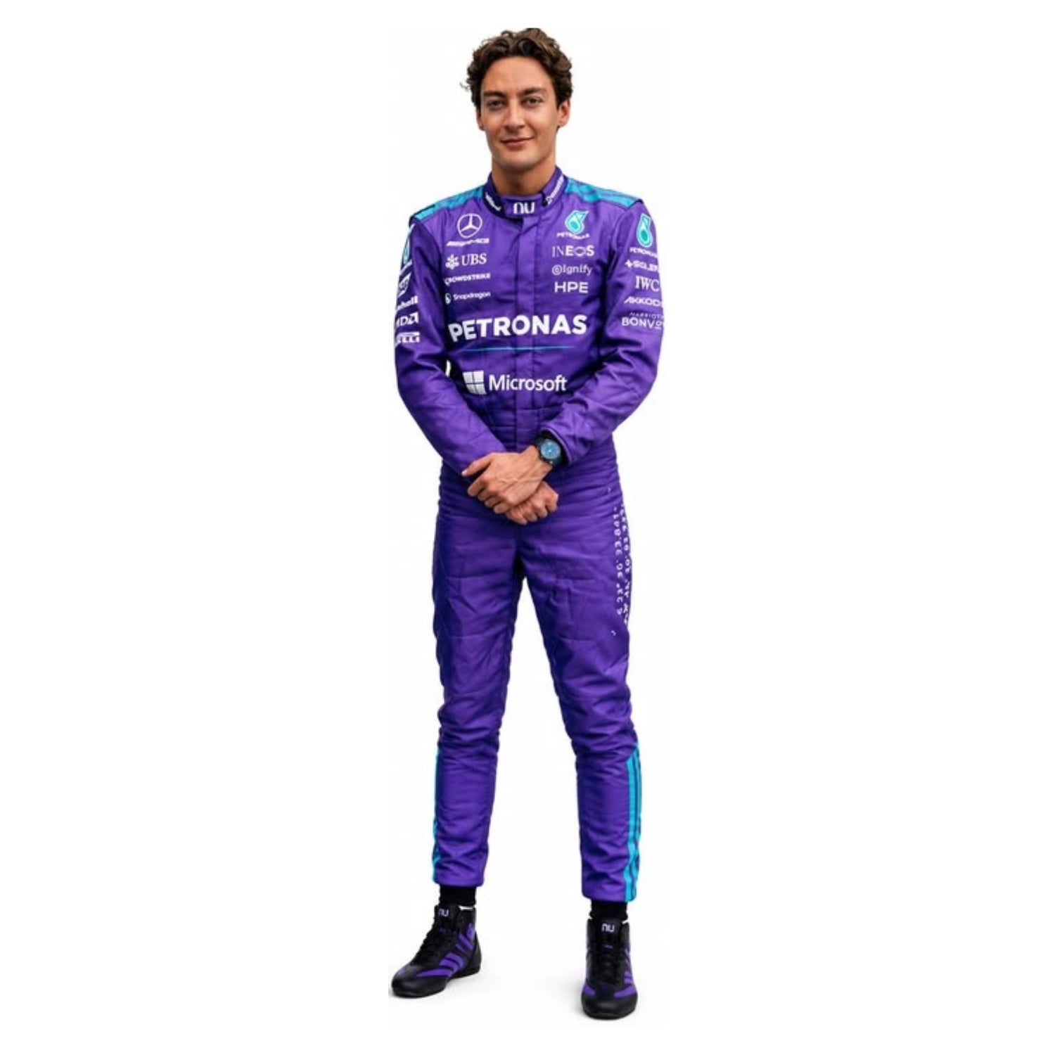 George Russell F1 Race Mercedes Miami GP Motorsport Suit Detail View