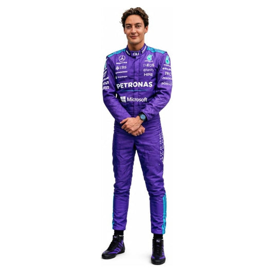 George Russell F1 Race Mercedes Miami GP Motorsport Suit Detail View