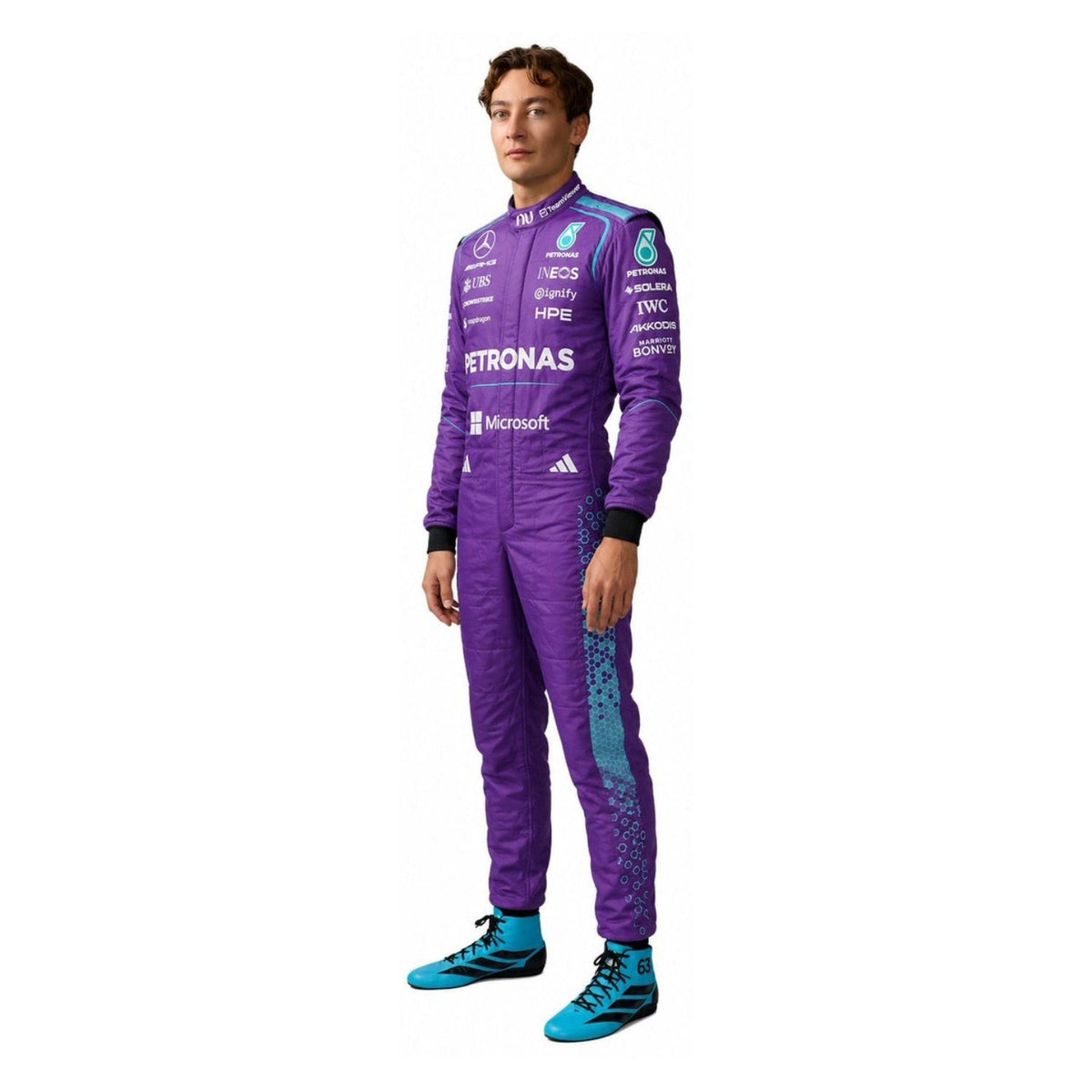 George Russell F1 Race Mercedes Miami GP Motorsport Suit Right View