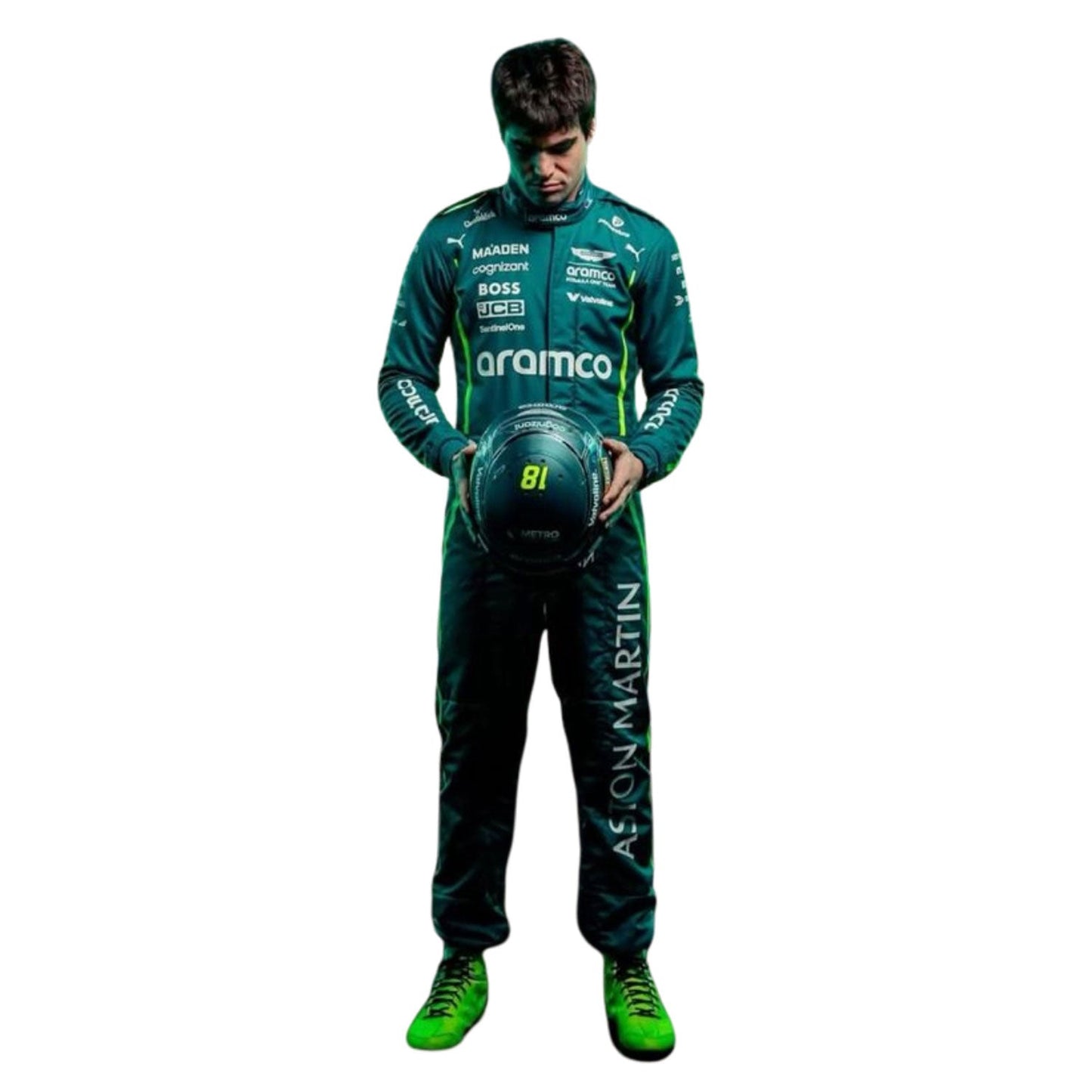 Lance Stroll F1 Race Aston Martin Motorsport Suit Detail View