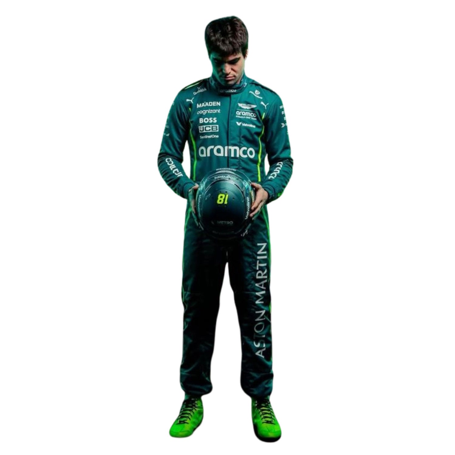 Lance Stroll F1 Race Aston Martin Motorsport Suit Detail View