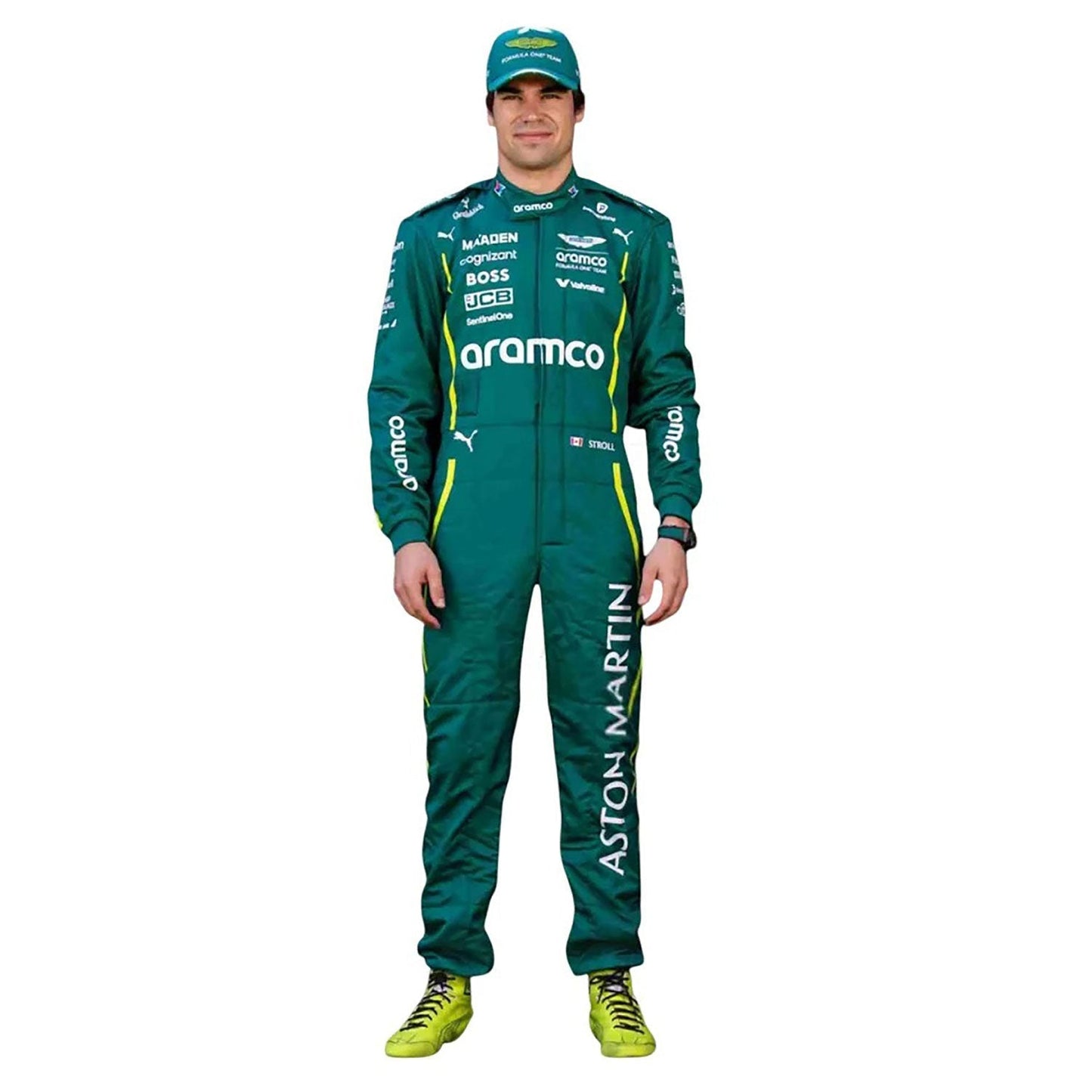 Lance Stroll F1 Race Aston Martin Grand Prix Suit Side View
