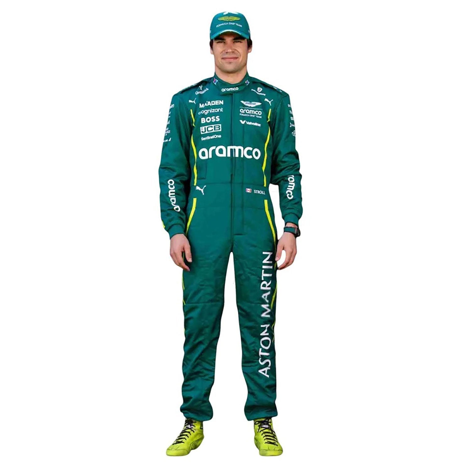 Lance Stroll F1 Race Aston Martin Grand Prix Suit Side View
